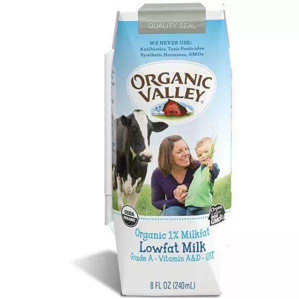 Organic Valley Organic Single Serve Low Fat Milk 8 Fluid Ounce - 24 Per Case