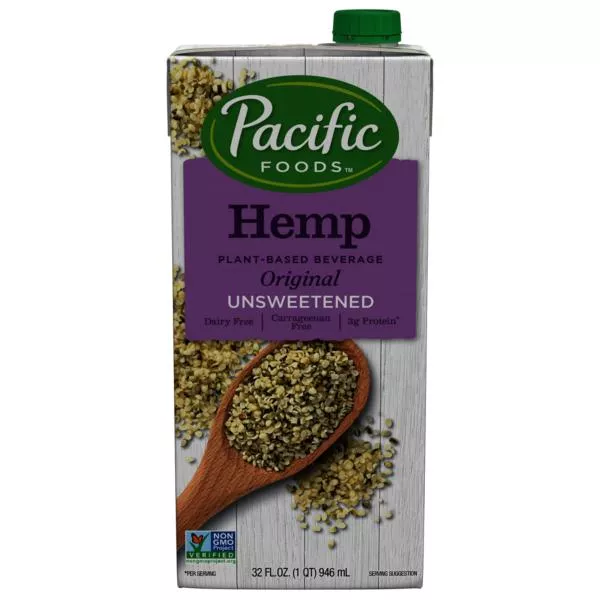 Pacific Foods Hemp Original Unsweetened Plant Based Beverage 32 Fluid Ounce - 12 Per Case