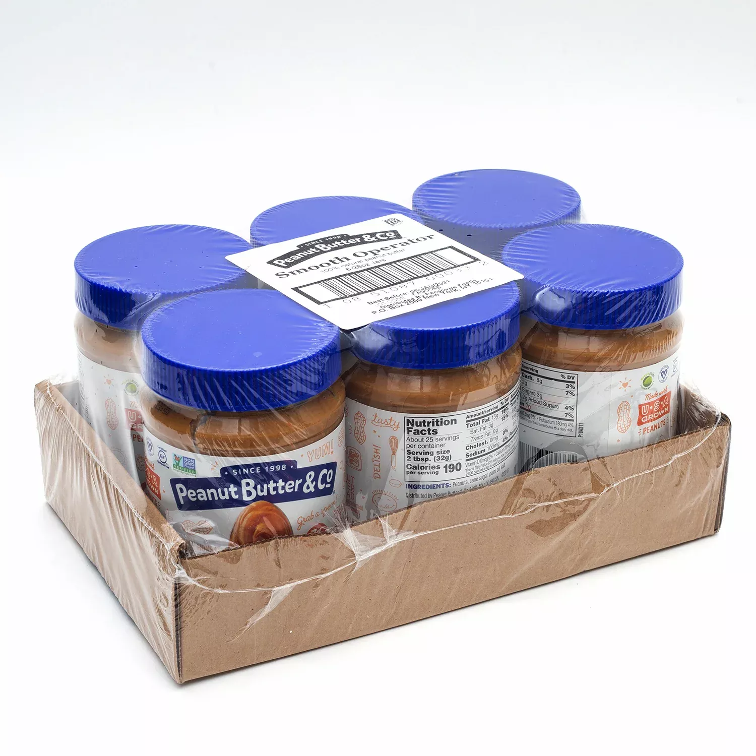 Peanut Butter & Co Smooth Operator All Natural Peanut Butter Vegan Non Gmo Kosher Gluten Free 28 Ounce Size - 6 Per Case