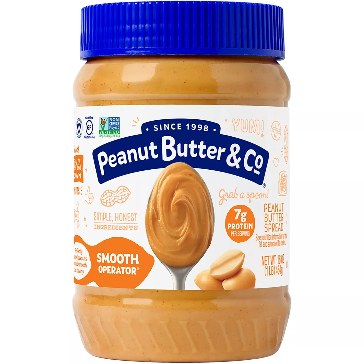 Peanut Butter & Co Smooth Operator Peanut Butter Xall Natural Smooth Peanut Butter Vegan Non Gmo Ko 16 Ounce Size - 6 Per Case