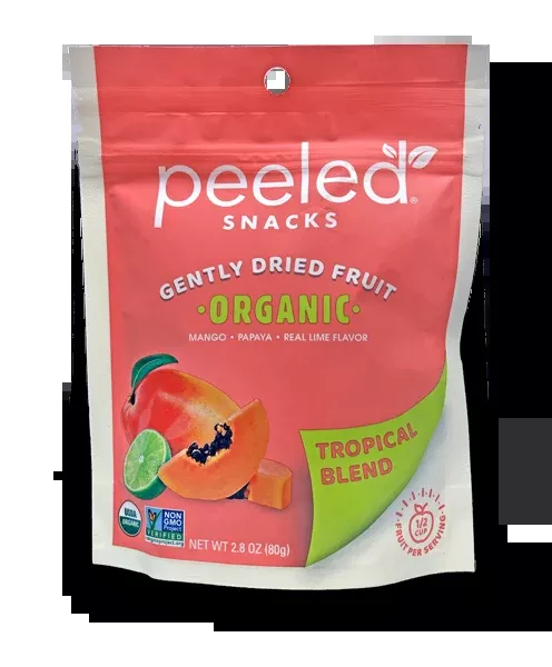 Peeled Snacks Tropical Blend Organic Dried Fruit 2.8 Ounce Size - 12 Per Case