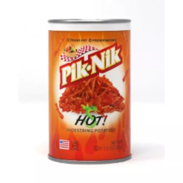 Pik Nik Hot Shoestring Potatoes Tray 1.5 Ounce Size - 24 Per Case