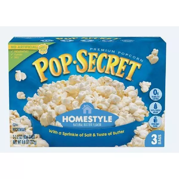 Pop Secret Homestyle Popcorn 9.6 Ounce Size - 6 Per Case