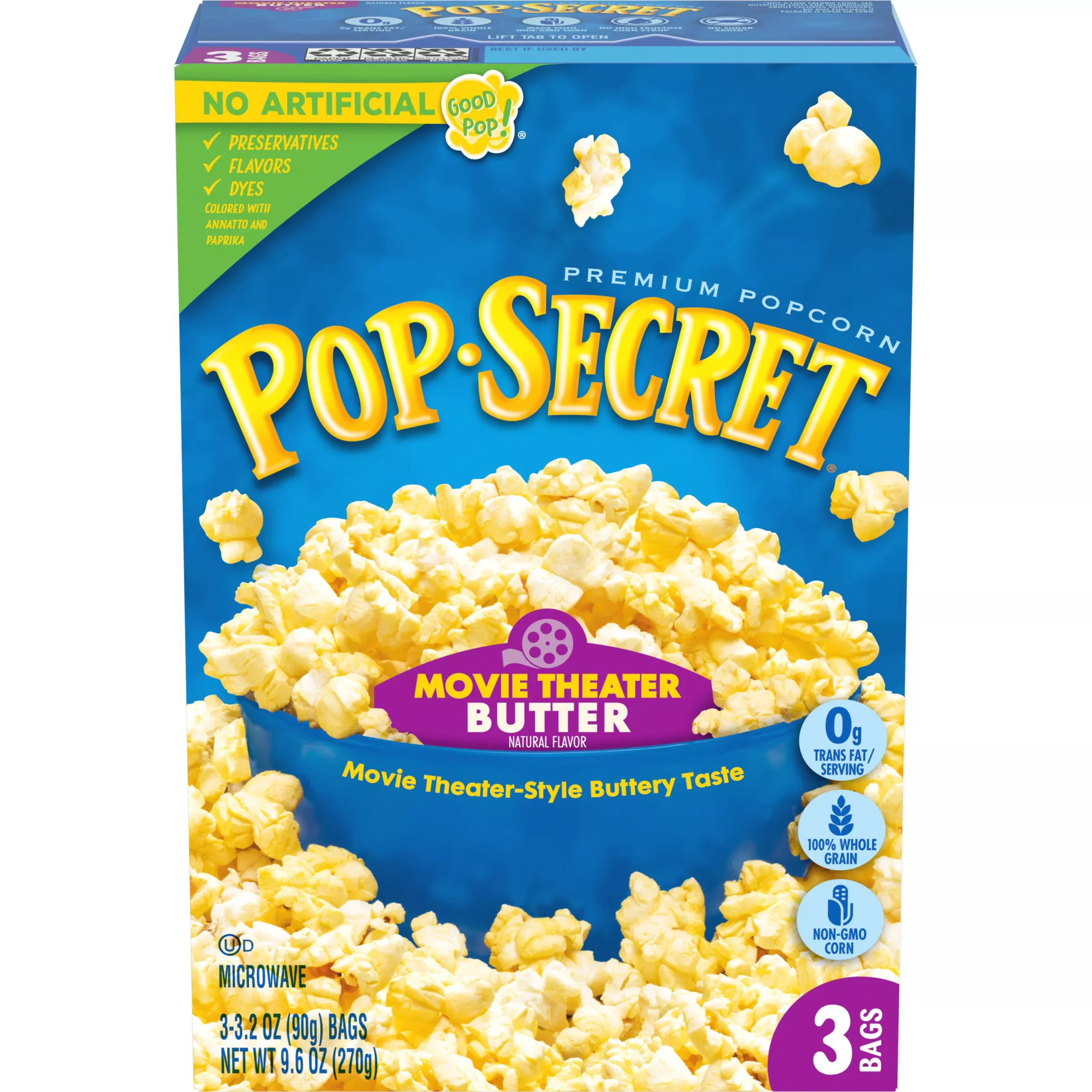Pop Secret Movie Theater Butter Popcorn 9.6 Ounce Size - 6 Per Case