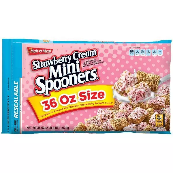 Post Consumer Brands Strawberry Cream Mini Spooners 36 Ounce Size - 8 Per Case