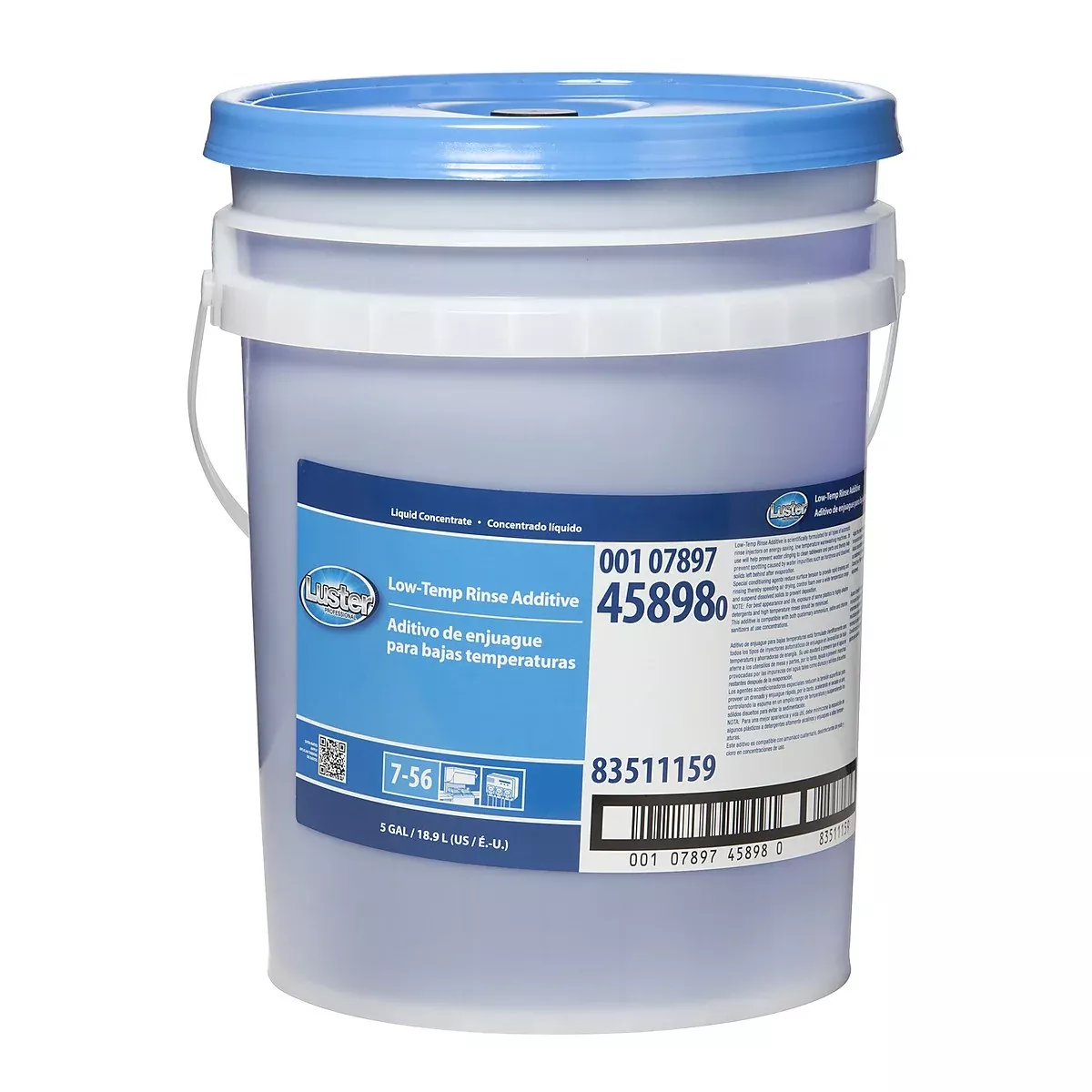 Procter & Gamble Non-foods Luster Professional Low Temp Rinse Additive Concentrate Closed Loop 7-56 1/5 Gallon
