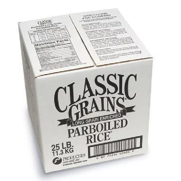Producers Rice Mill Classic Grains Parboiled Long Grain White Rice, 25 Pound Each - 1 Per Case