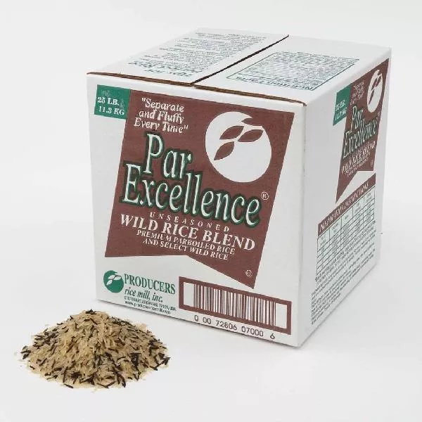 Producers Rice Mill Inc. Parboiled Long Grain & Wild Rice Box, 25 Pound - 1 Per Case