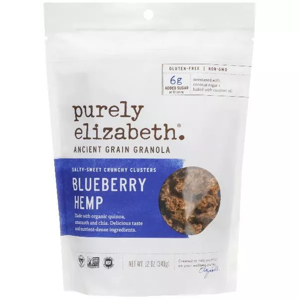 Purely Elizabeth Blueberry Hemp Ancient Grain Granola 12 Ounce Size - 6 Per Case