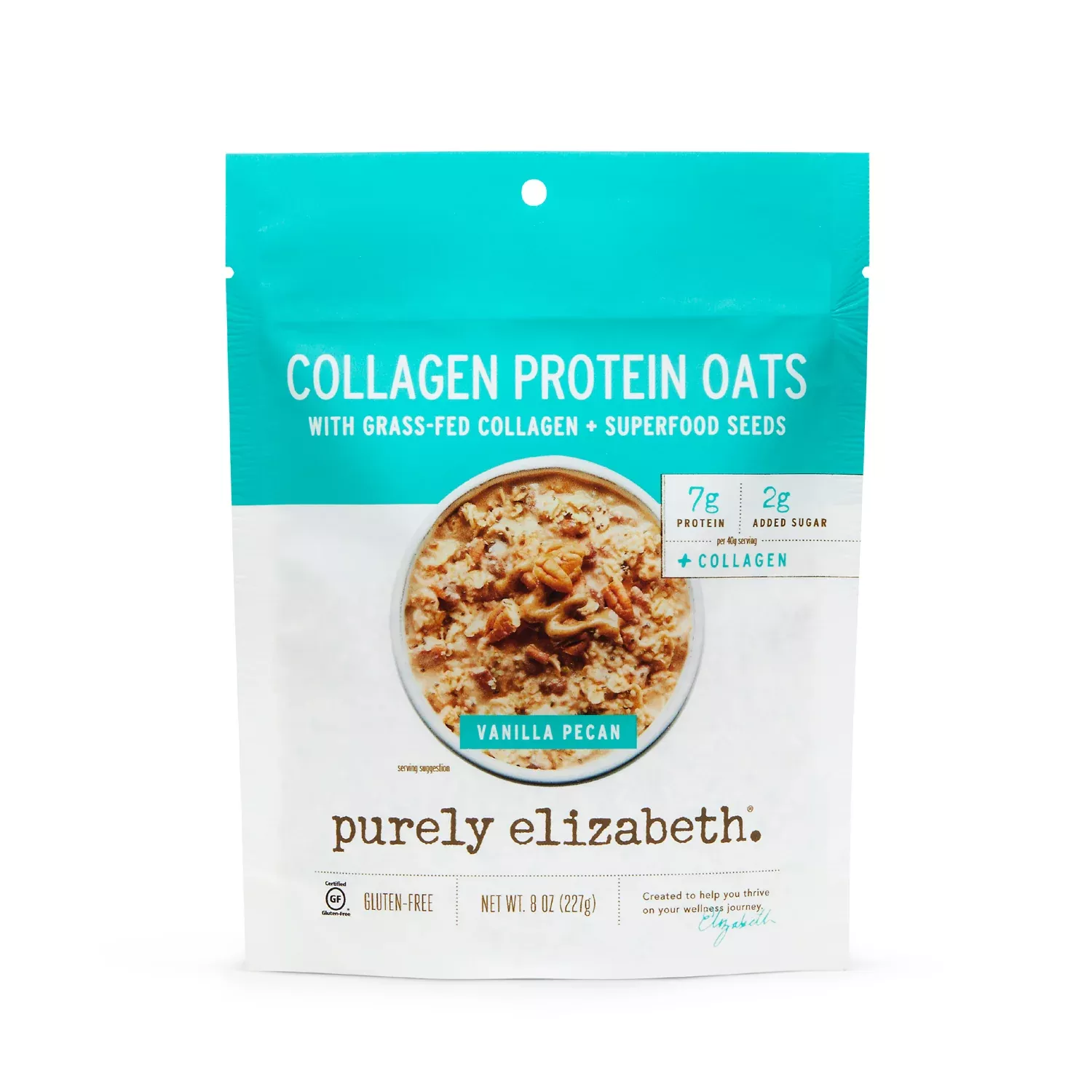Purely Elizabeth Collagen Oat Vanilla Pecan 8 Ounce Size - 6 Per Case