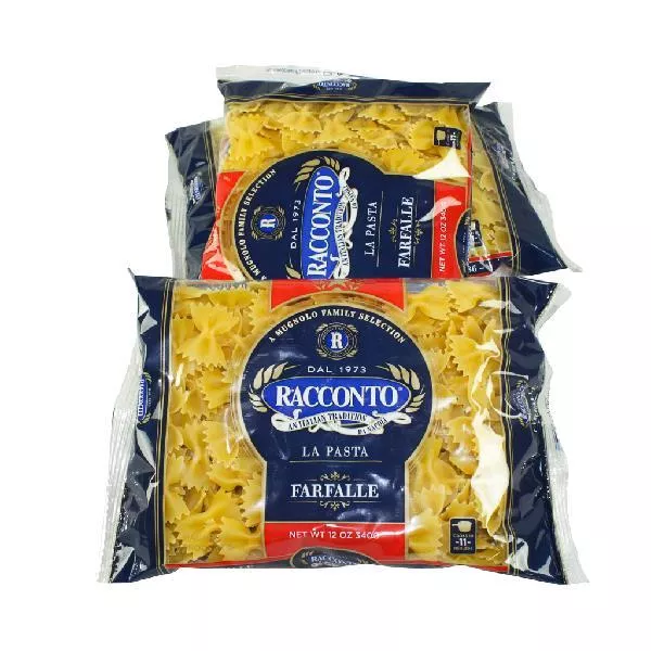 Racconto Pasta Farfalle Large Bow Ties 12 Ounce Size - 20 Per Case