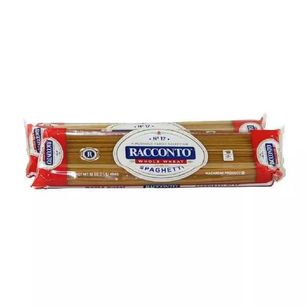 Racconto Pasta Whole Wheat Spaghetti 16 Ounce Size - 20 Per Case
