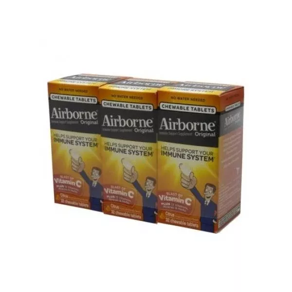 Reckitt Health Airborne Chewable Tablet Citrus 32 Each - 36 Per Case