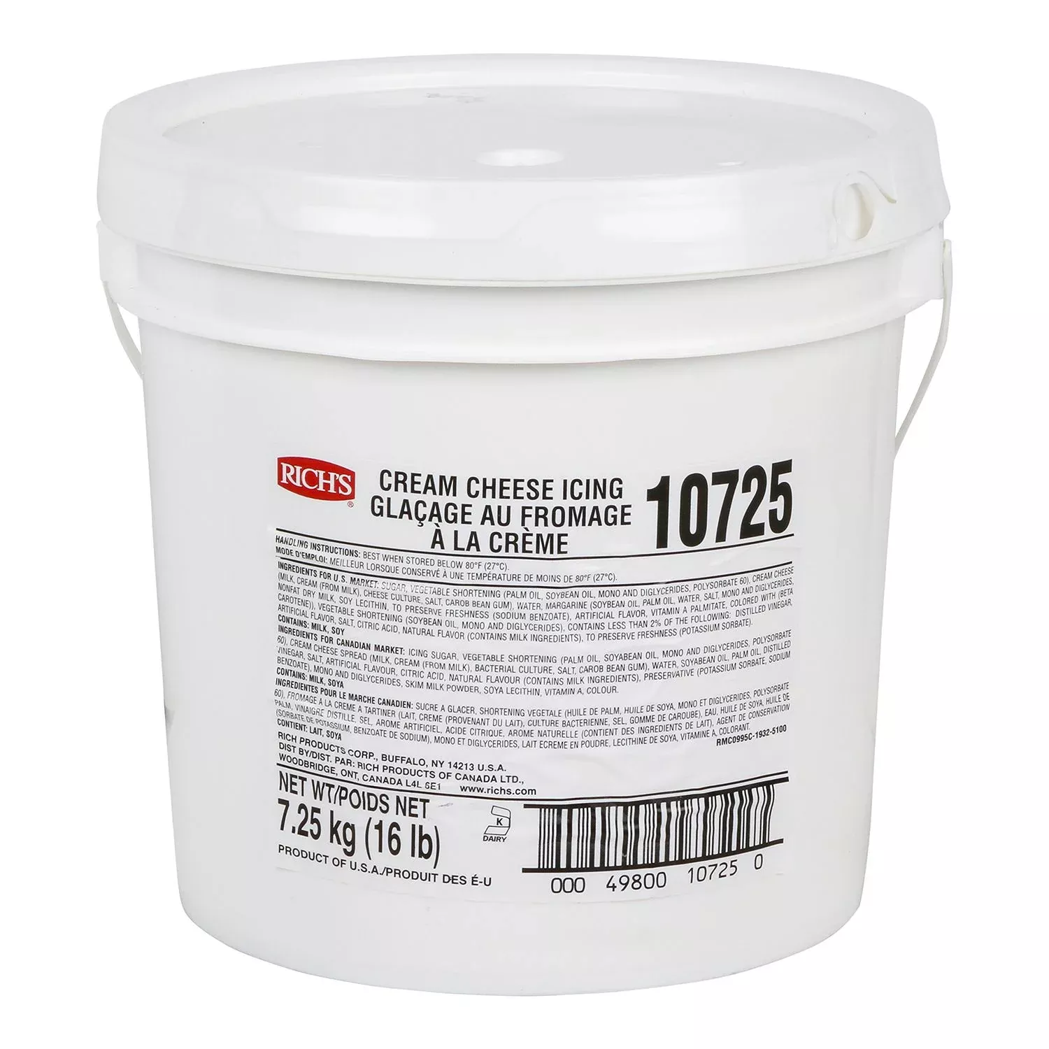 Rich Products Corporation Cream Cheese Icing 16 Pound Each - 1 Per Case