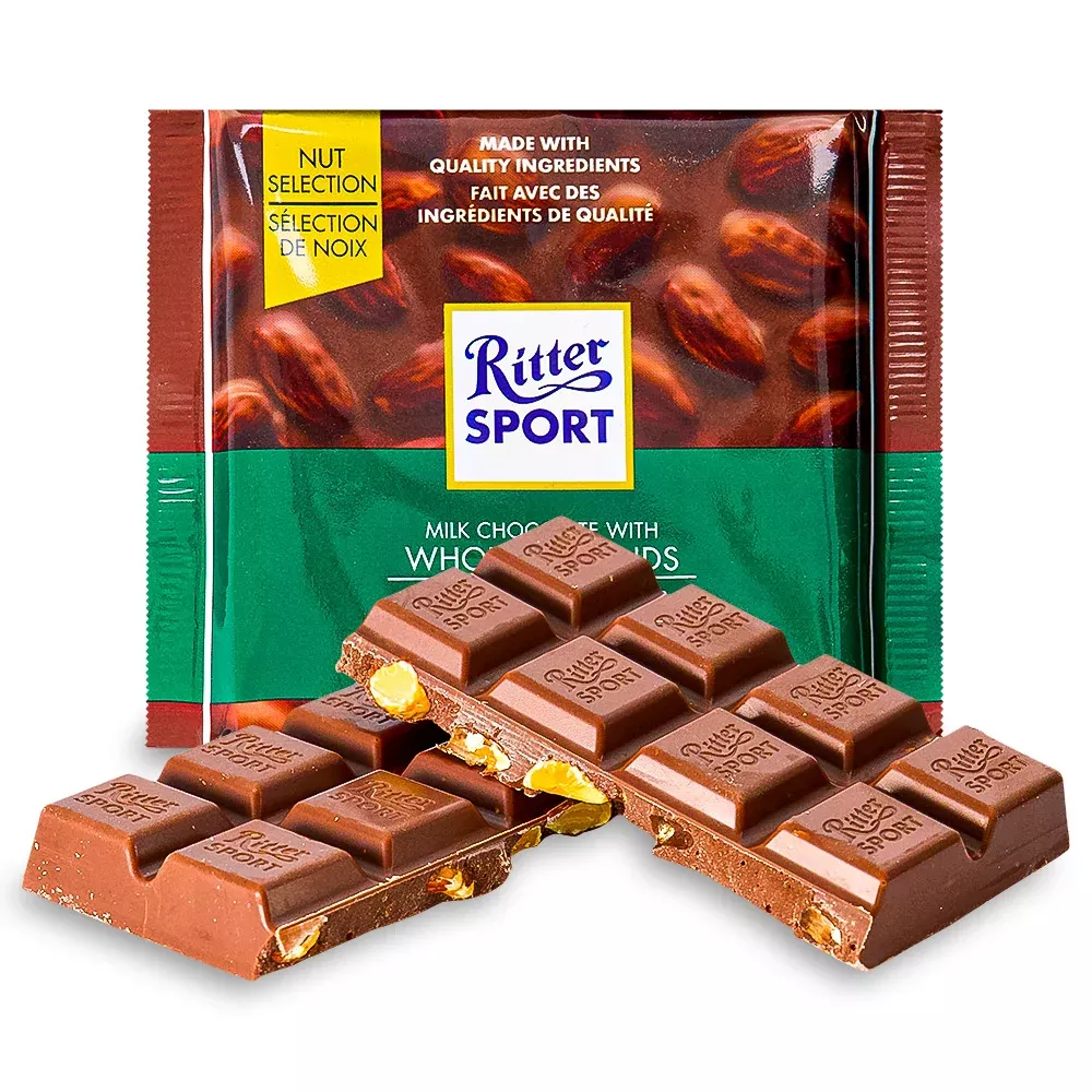 Ritter Sport Milk Chocolate with Whole Almonds-100 g