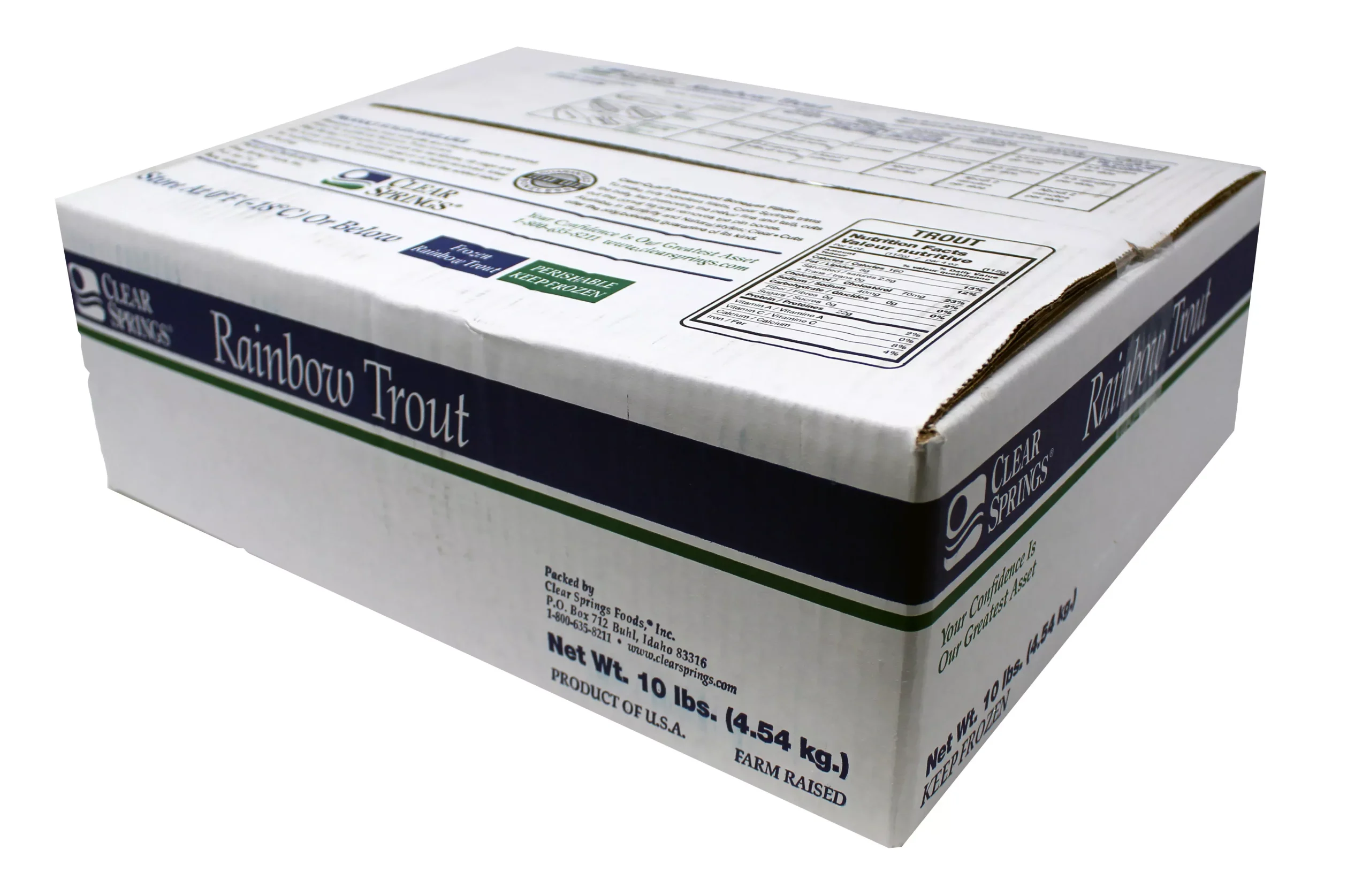 Riverence Provisions Trout Frozen Clear Cuts Butterfly Fillet 10 Pound Each - 1 Per Case