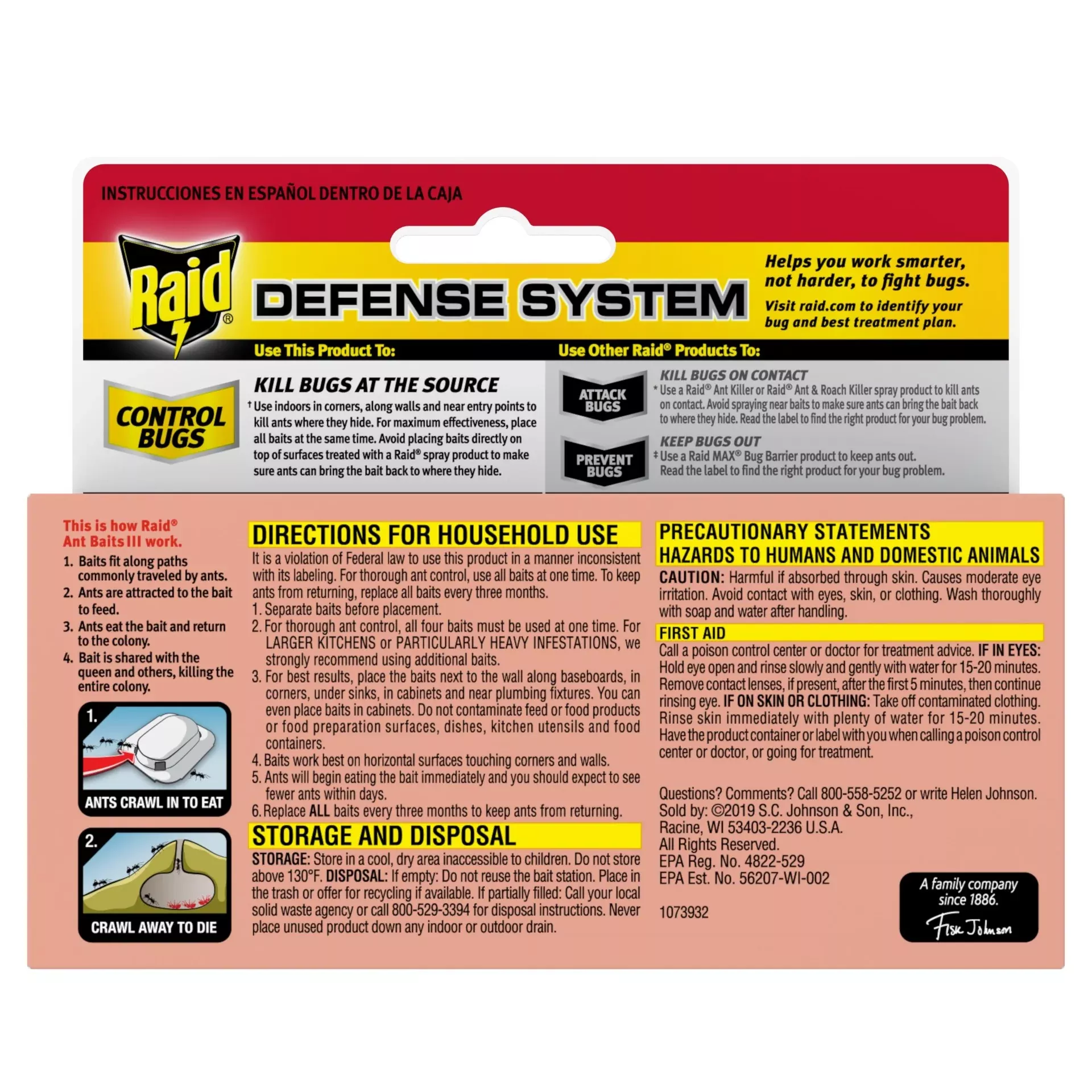S.c. Johnson Consumer Raid Ant Bait Red Box 12 - 0.12 Ounce