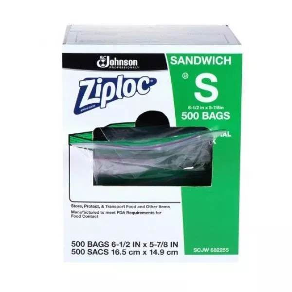 S.c. Johnson Professional Ziploc Sandwich Bag 1 - 500 Cnt - 500 Count - 1 Per Case