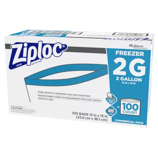 S.c. Johnson Professional Ziploc Two Gallon Freezer Bag 1 - 100 Cnt - 100 Count - 1 Per Case