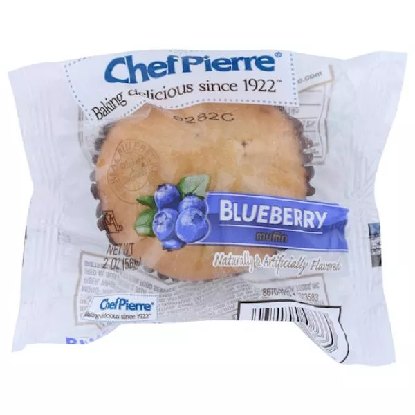 Sara Lee Bakery Chef Pierre Blueberry Individually Wrapped Muffins 2 Ounce Size - 48 Per Case