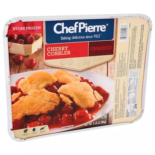 Sara Lee Bakery Chef Pierre Cherry Country Fruit Cobbler 80 Ounce Size - 4 Per Case