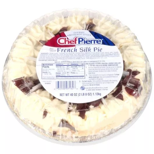 Sara Lee Bakery Chef Pierre French Silk Pre-sliced Pie 2.5 Pound Each - 4 Per Case