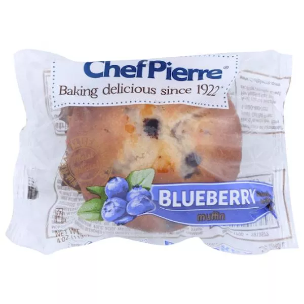 Sara Lee Bakery Chef Pierre Muffin Blueberry Individually Wrapped 4 Ounce Size - 24 Per Case