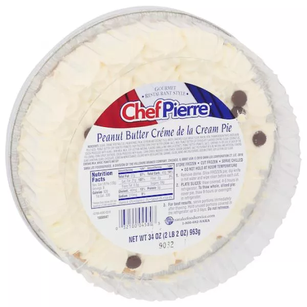 Sara Lee Bakery Chef Pierre Pie Chocolate Peanut Butter 2.125 Pound Each - 4 Per Case