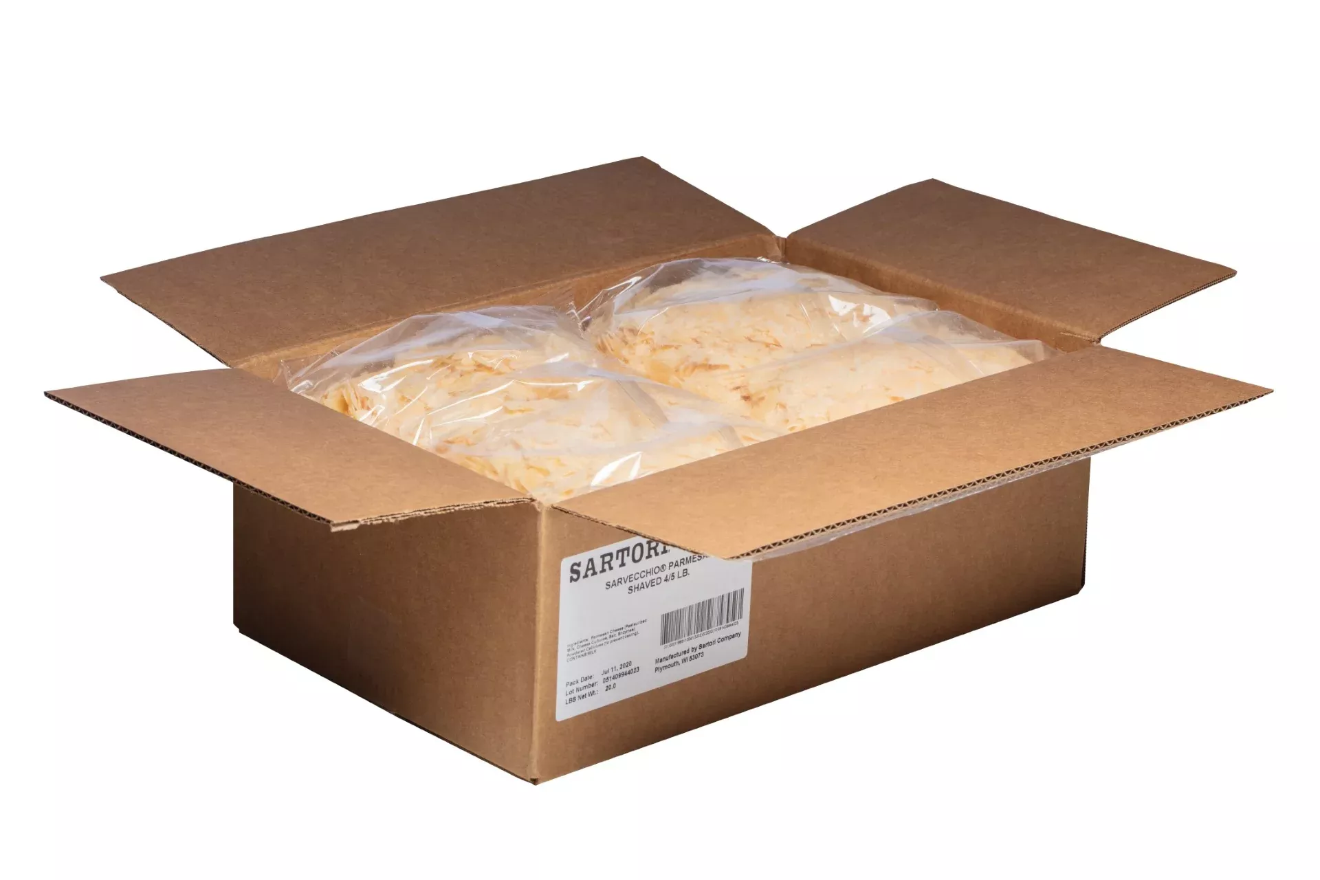 Sartori Company Sarvecchio Parmesan Shaved 5 Pound Each - 4 Per Case