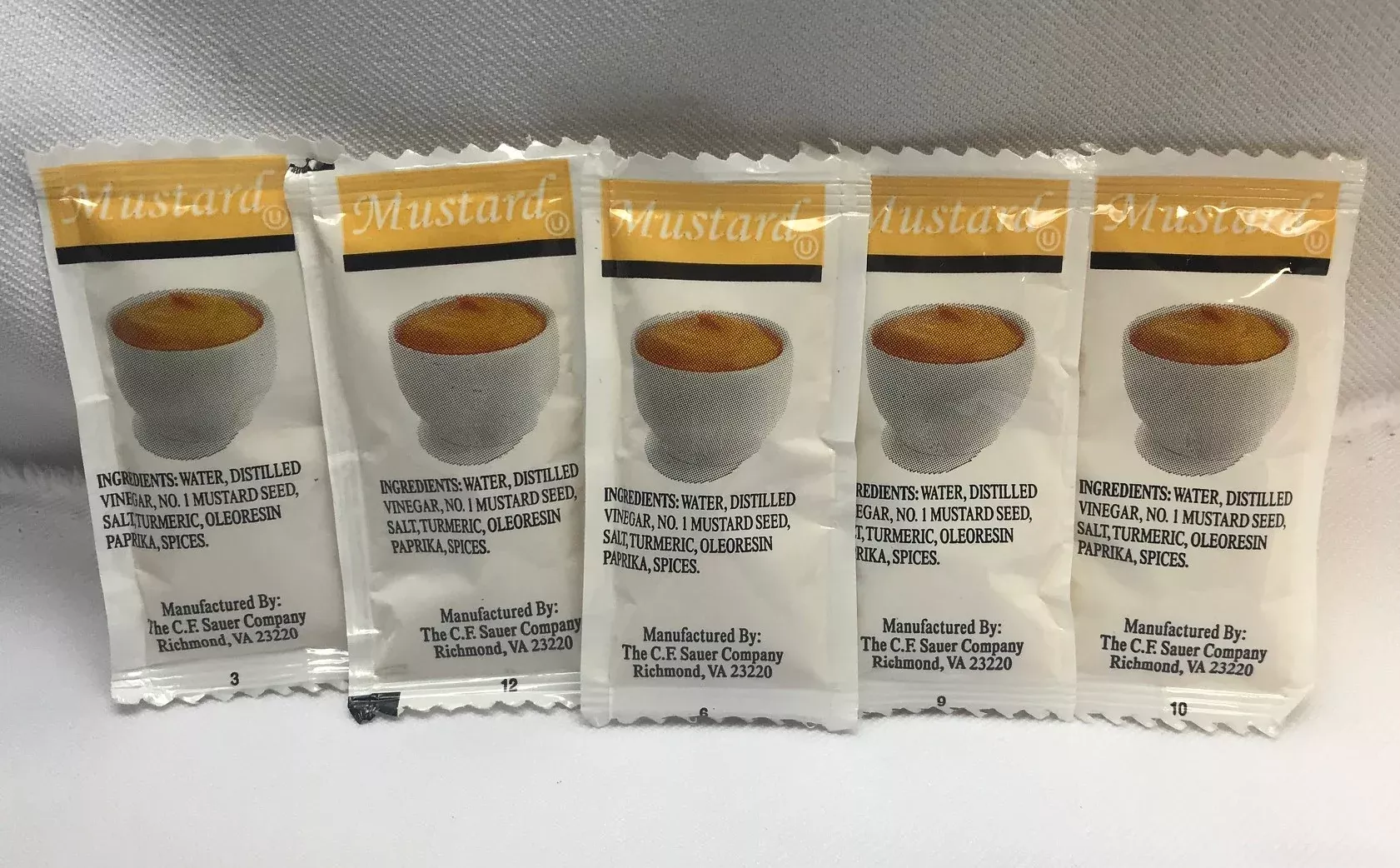 Sauer Brands Pc's Mustard 5.5 Grams Each - 200 Per Case