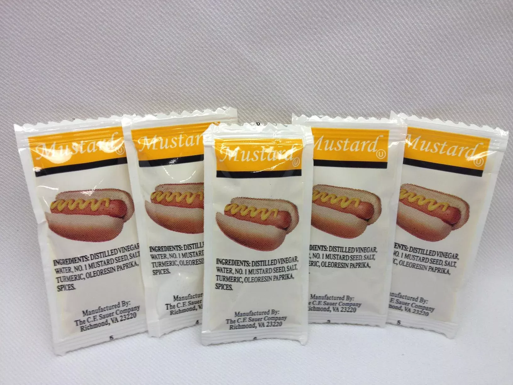 Sauer Brands Pc's Mustard 5.5 Grams Each - 500 Per Case