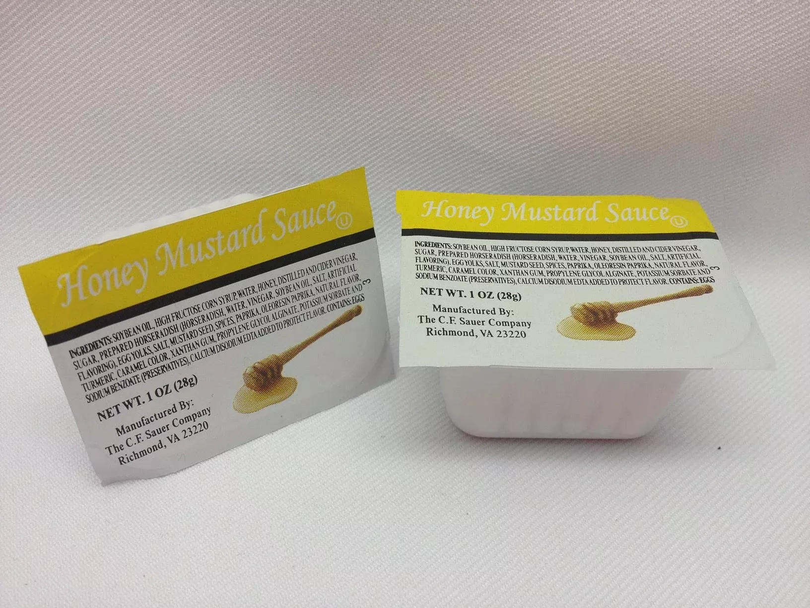 Sauer Brands Pc's Mustard Honey Cup 1 Ounce Size - 6.244 Pound Per Case