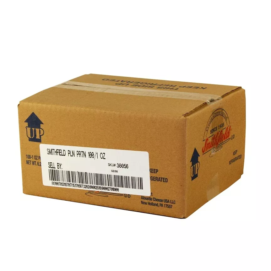 Savencia Smithfield Plain Cream Cheese Portion 1 Ounce Size - 100 Per Case