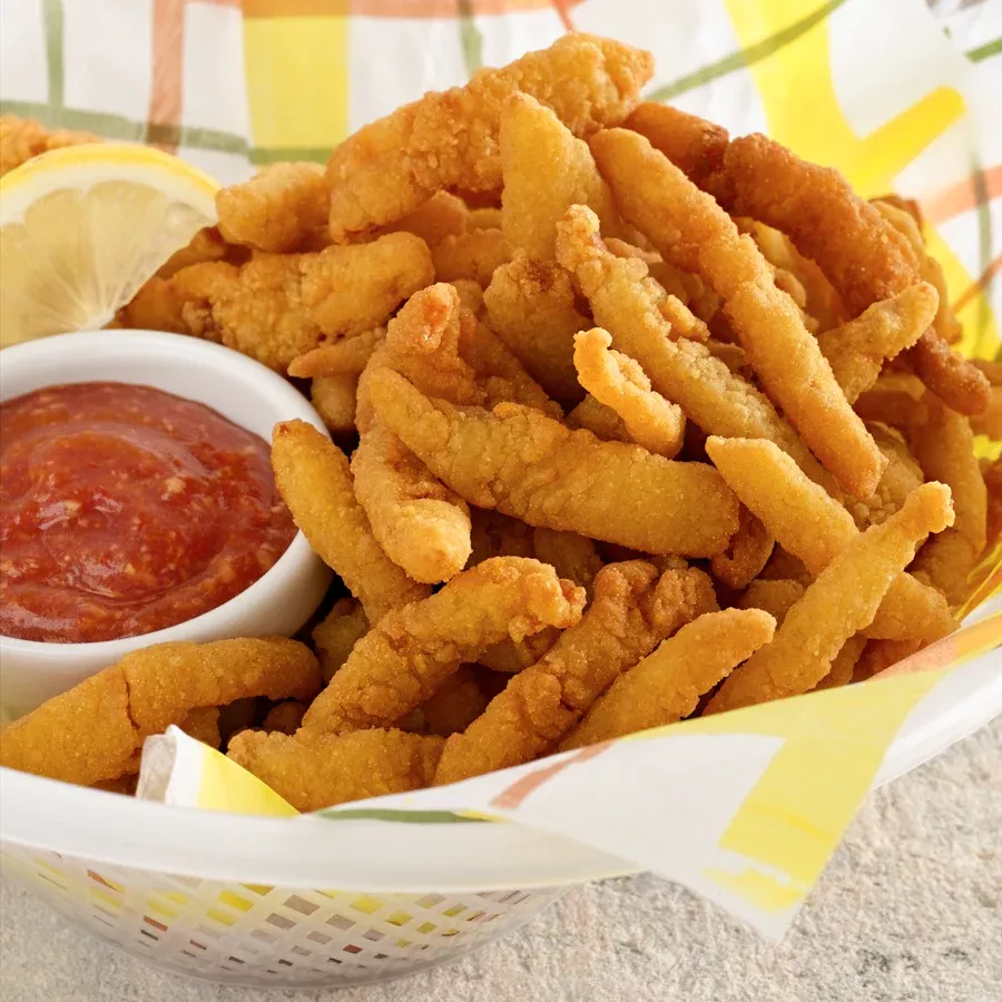 Sea Watch Frozen Clam Strips Frozen Prefried 6 Pound Each - 1 Per Case