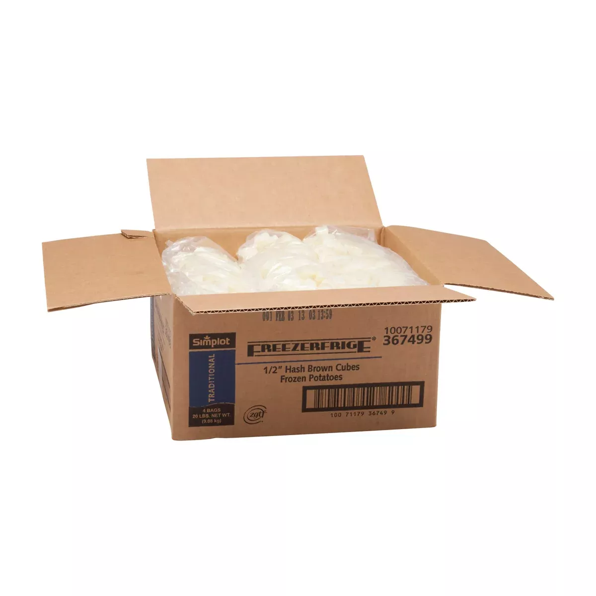 Simplot Frozen Simplot Freezerfrige 2 Inch Cubed Hash Brownslb 5 Pound Each - 4 Per Case