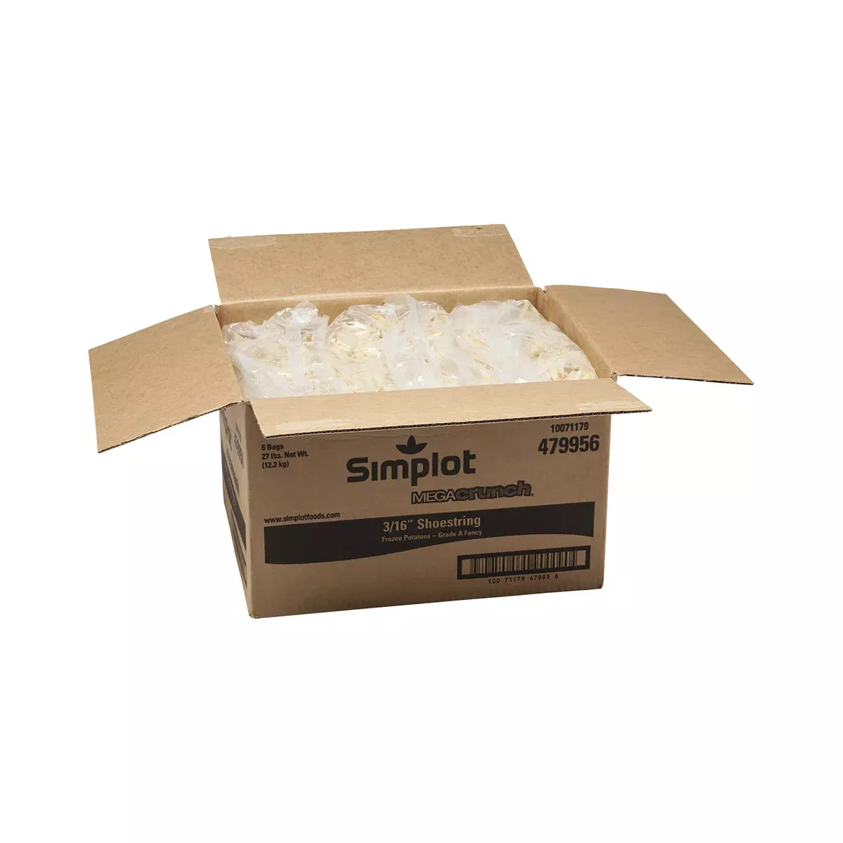 Simplot Frozen Simplot Megacrunch 6 Inch Battered Julienne Cut Fries Skin On 4.5 Pound Each - 6 Per Case