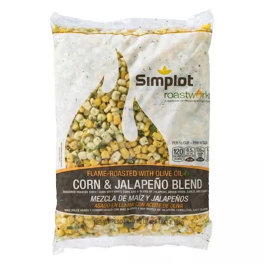 Simplot Frozen Simplot Roastworks Flame Roasted Corn & Jalapeno Blend 2.5 Pound Each - 6 Per Case