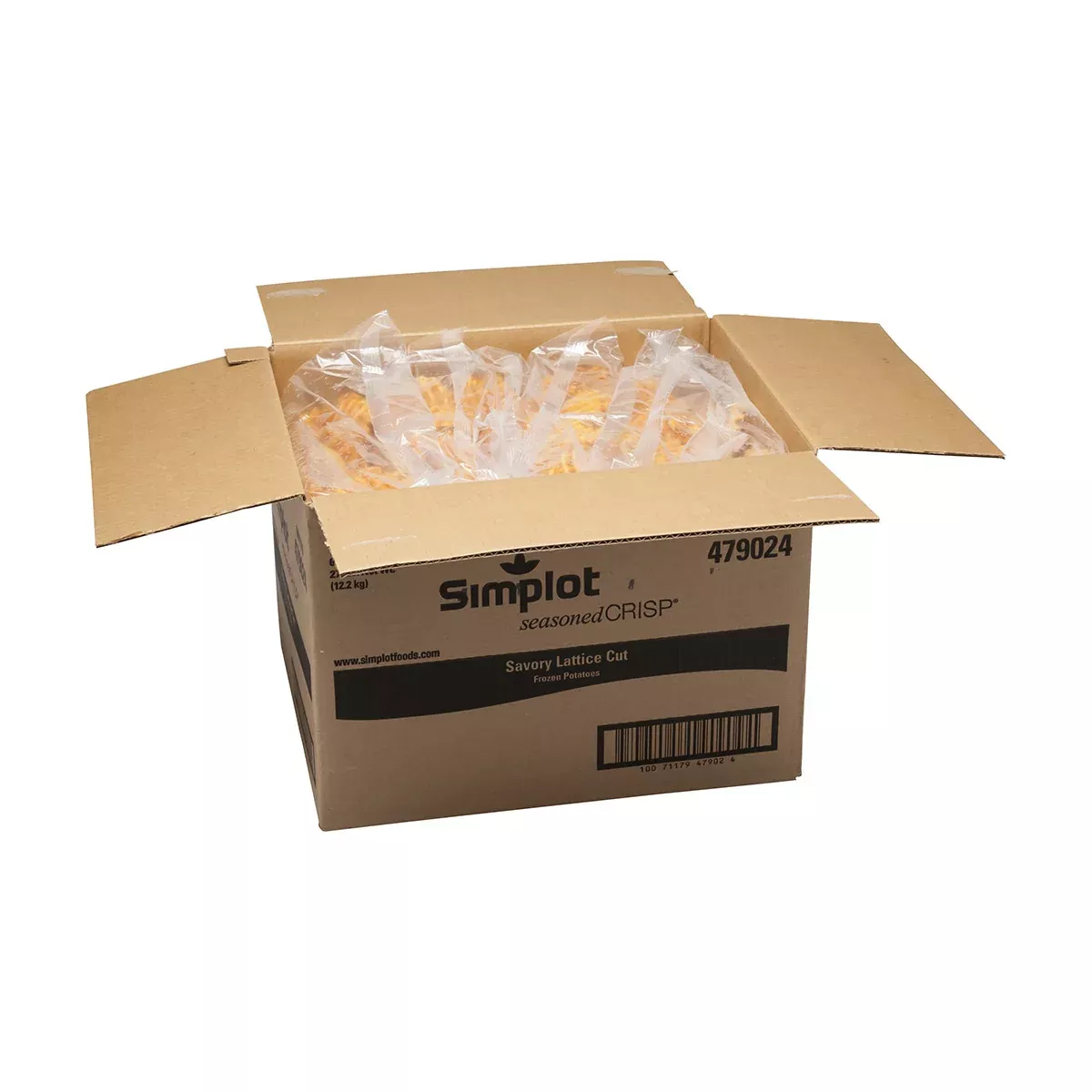 Simplot Frozen Simplot Seasonedcrisp Savory Battered Latticecut Fries Skin On 4.5 Pound Each - 6 Per Case