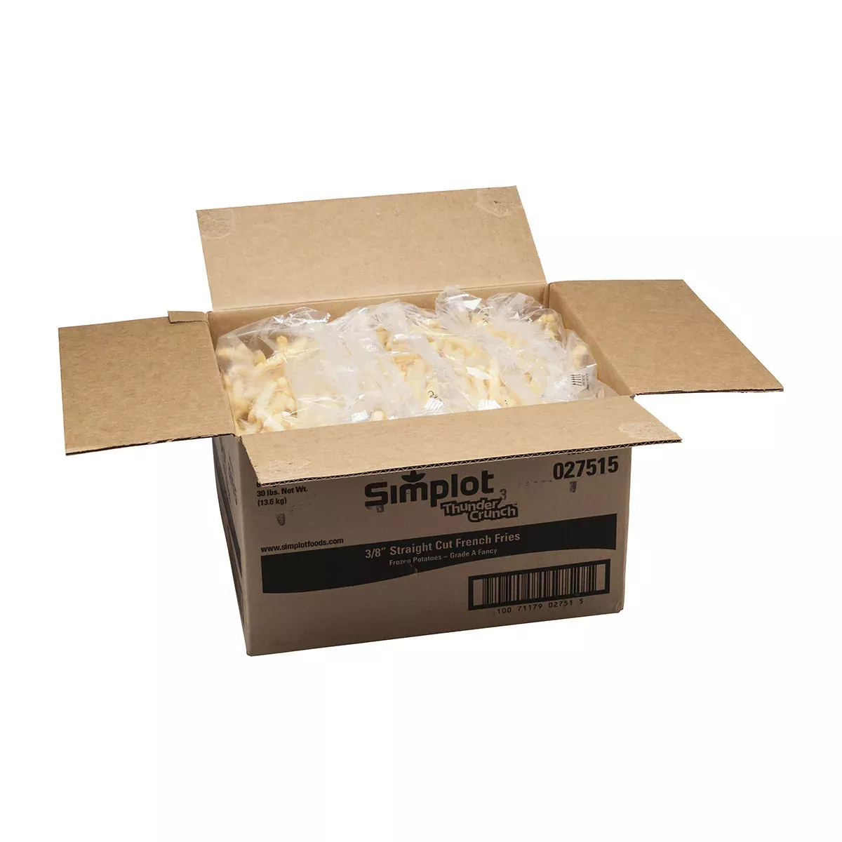 Simplot Frozen Simplot Thunder Crunch 8 Inch Battered Straightcut Fries 5 Pound Each - 6 Per Case