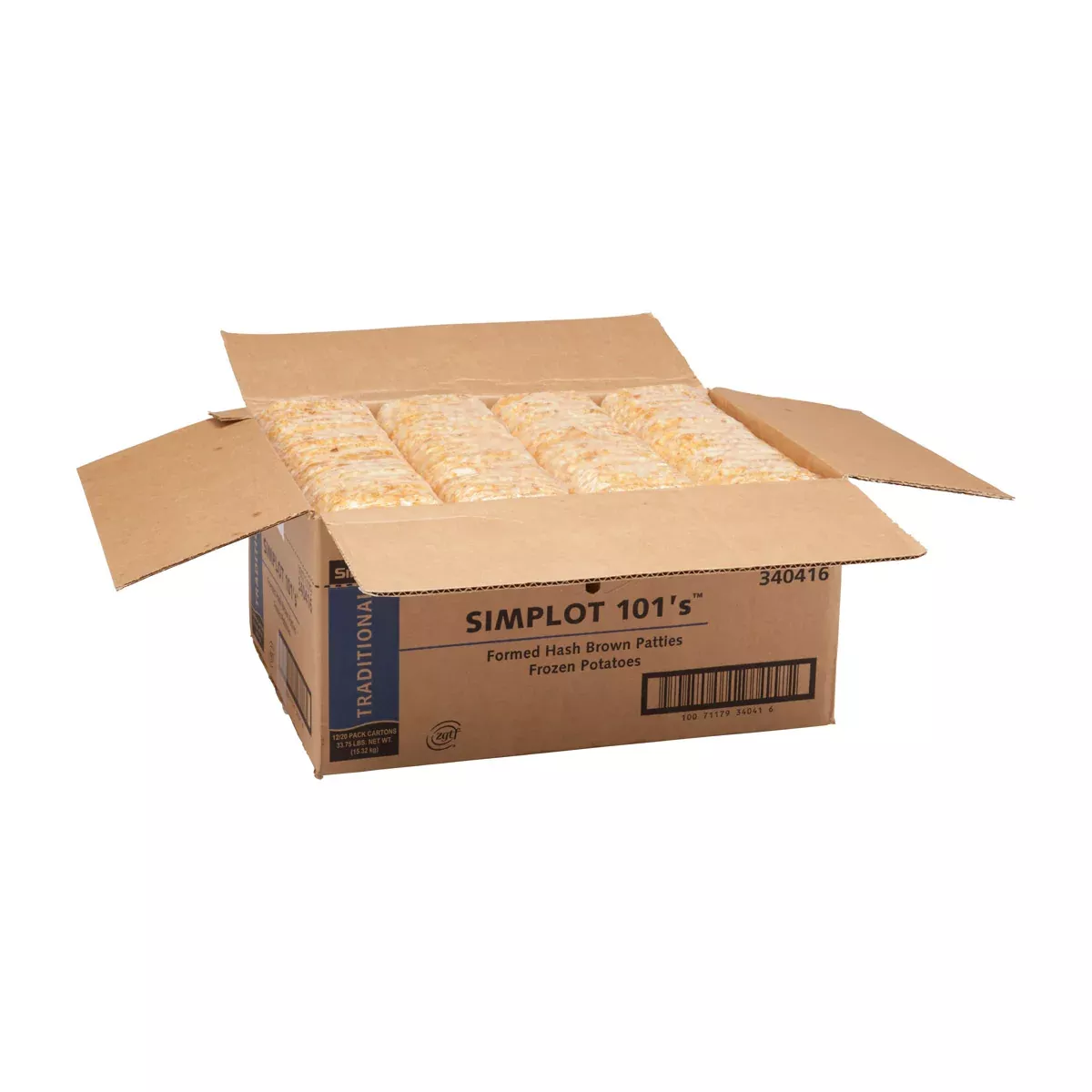 Simplot Frozen Simplot Traditional Hash Brown Patties 2.816 Pound Each - 12 Per Case