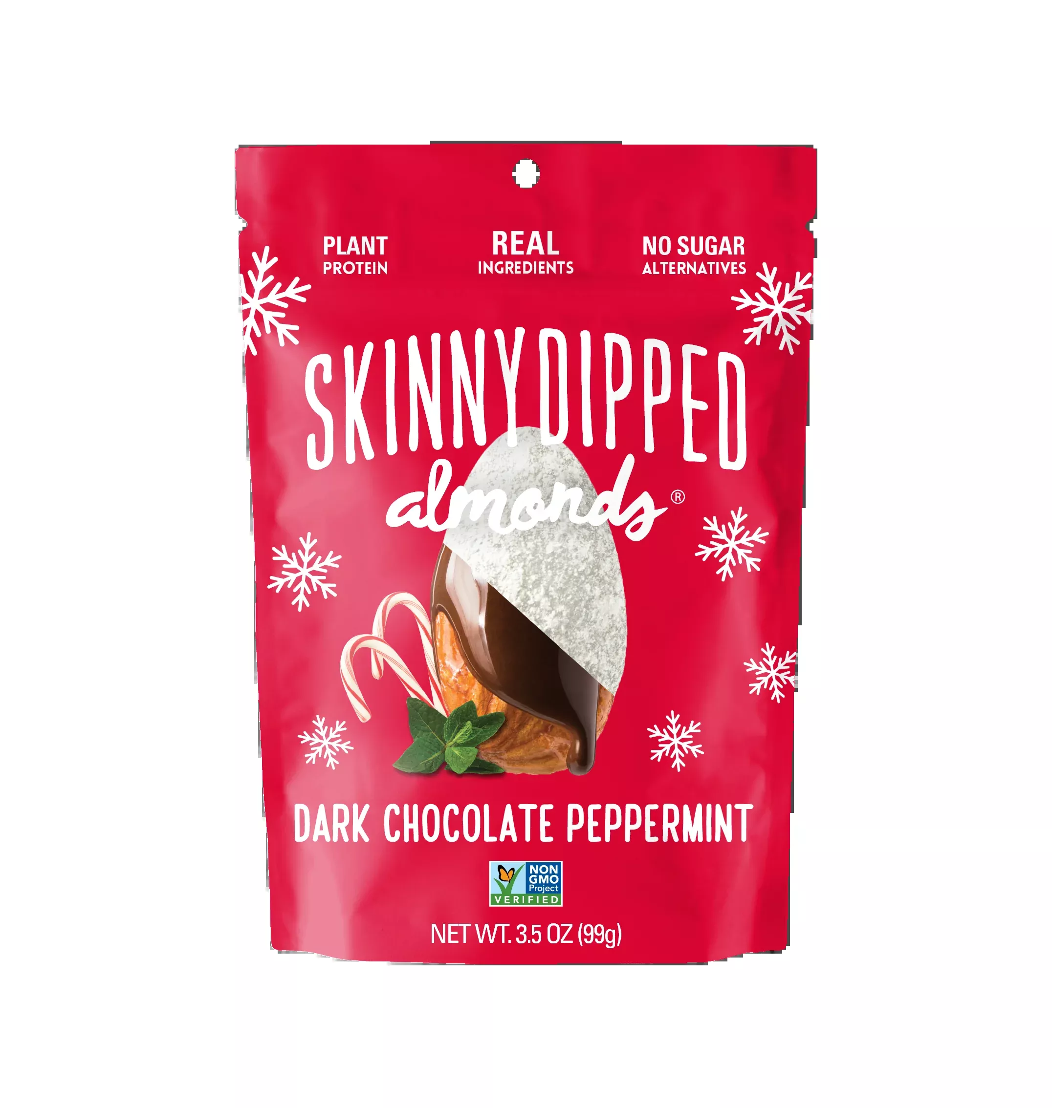 Skinny Dipped Almonds Dark Chocolate Peppermint Almonds 3.5 Ounce Size - 10 Per Case