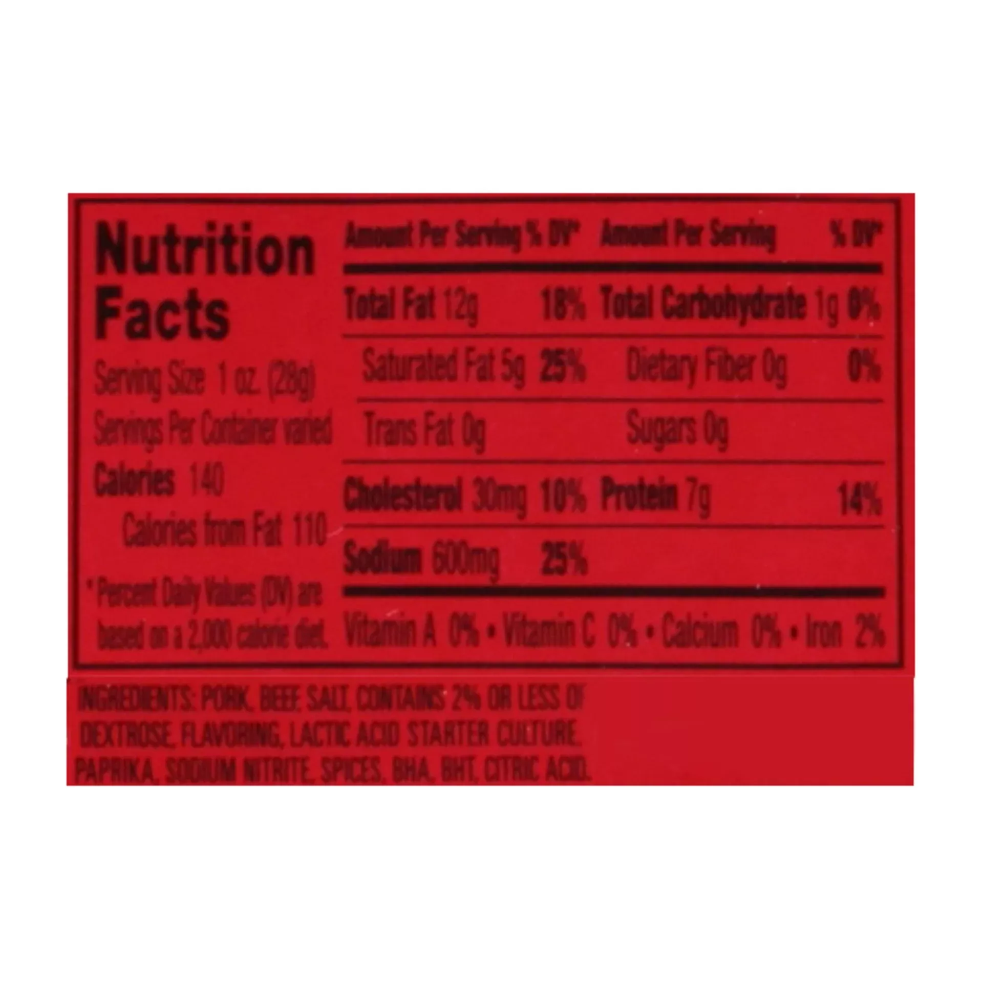 Smithfield Refrigerated Pepperoni Sticks Margherita Hog Casing 2 Inch 5 Pound Each - 2 Per Case