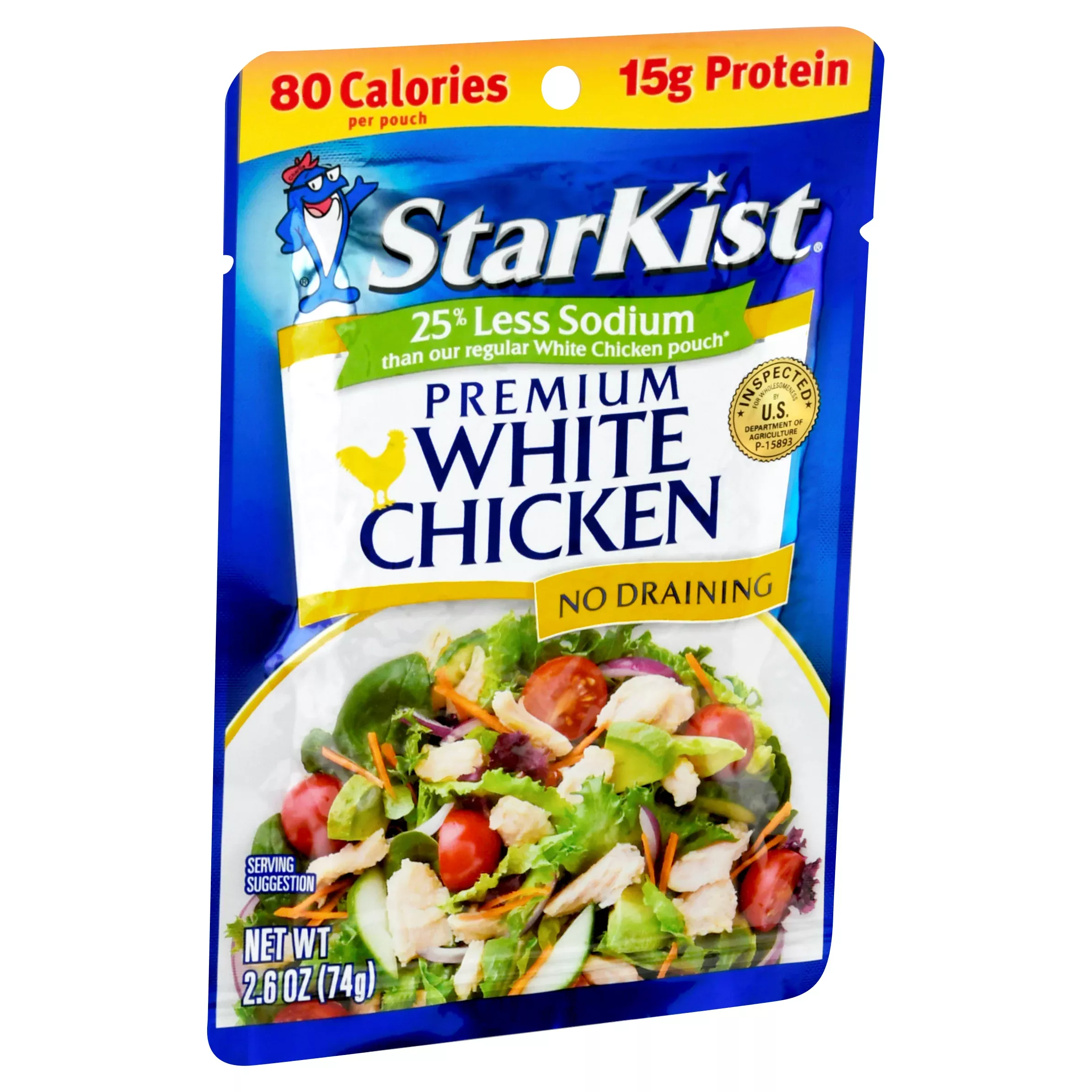 Starkist Tuna White Chicken Less Sodium Pouch 2.6 Ounce Size - 12 Per Case