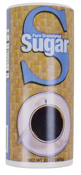Sugar Foods Sugar Canister 20 Ounce Size - 24 Per Case