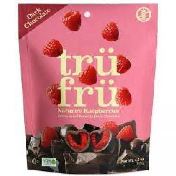 Tru Fru Hyper Dried Grab & Share Hyper Driedreal Raspberry in Dark Chocolate 4.2 Ounce Size - 6 Per Case