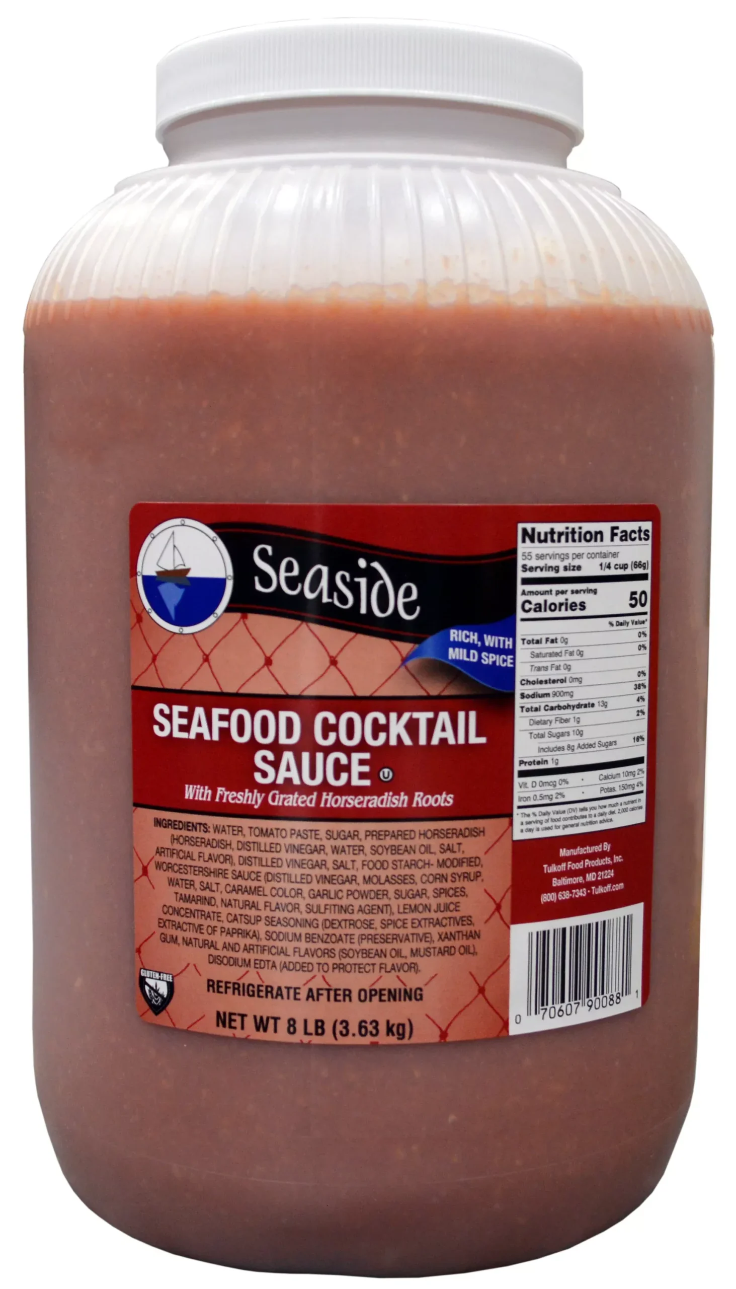 Tulkoff Seaside Seafood Cocktail Sauce 8 Pound Each - 4 Per Case