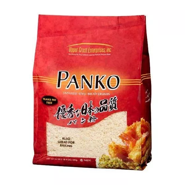 Upper Crust Enterprises Panko Extra Large Grind Authentic Japanese Bread Crumbs Trans Fat Non Gmo 24 Ounce Size - 6 Per Case