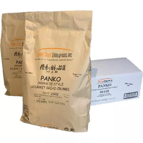 Upper Crust Enterprises Panko Large Grind Authentic Japanese Bread Crumbs Trans Fat Non Gmo 10 Pound Each - 2 Per Case