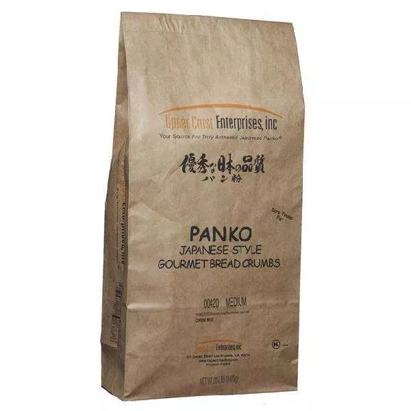 Upper Crust Enterprises Panko Medium Grind Authentic Japanese Bread Crumbs Trans Fat Non Gmo Bag 20 Pound Each - 1 Per Case