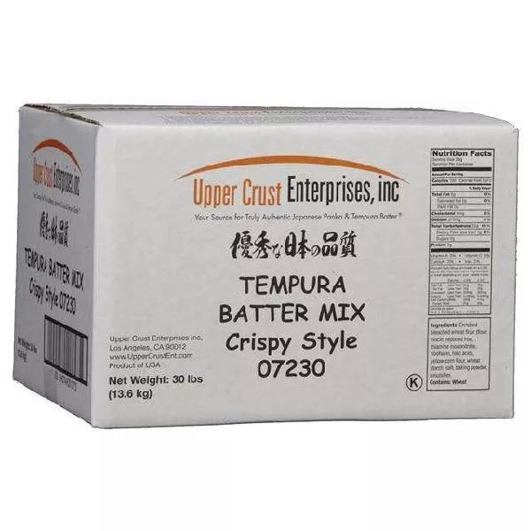 Upper Crust Enterprises Tempura Batter Mix Extra Crispy Trans Fat No Msg No Egg Box 30 Pound Each - 1 Per Case